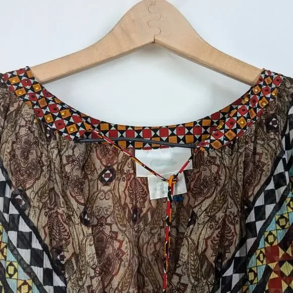 Camilla Long Gathered Panel Maxi Dress Paved In Paisley Size XS Preowned - Picture 11 of 16